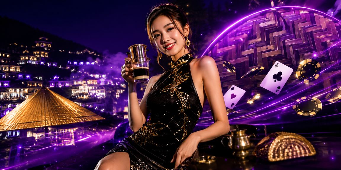 Người chơi tại Sapa tham gia trò chơi bài trực tuyến với chiếc nón lá truyền thống